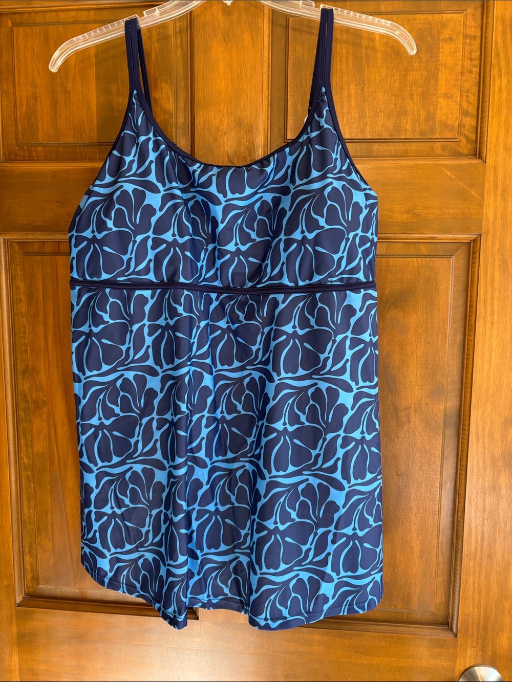 Navy & Light Blue Floral one piece swim suit. Worn once